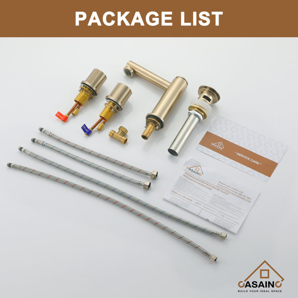 CASAINC 8 in. Widespread Bathroom Faucet with Pop-Up Drain in Spot ...